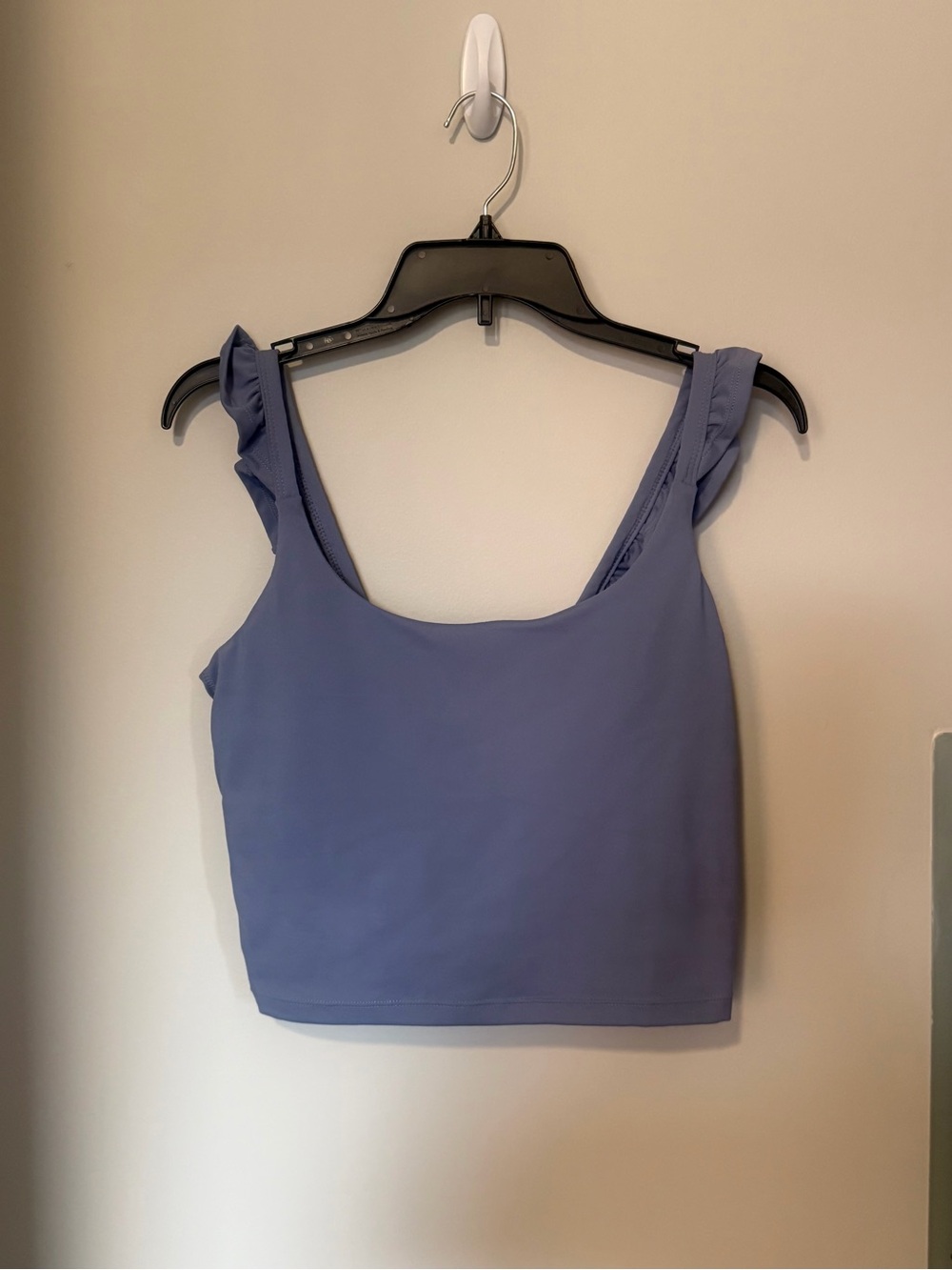 Blogilates Women’s Workout Tank Ruffle Strap Crop Top - Blue